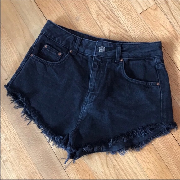 Topshop Pants - TOP SHOP black denim jean cutoff shorts